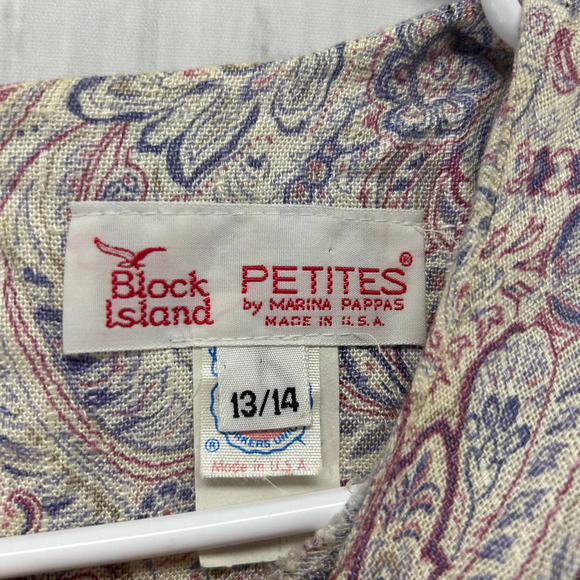 Vintage ILGWU Black Island Petites by Marina Pappas Paisley Short Sleeve Blouse - Picture 3 of 3